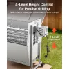 Rotisserie Grill, 38W BBQ Outdoor Pig & Lamb Spit Roaster, Charcoal Spit Roaster with 132 LBS Capacity, Wheels & 4-Level Height