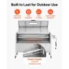 Rotisserie Grill, 38W BBQ Outdoor Pig & Lamb Spit Roaster, Charcoal Spit Roaster with 132 LBS Capacity, Wheels & 4-Level Height