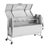 Rotisserie Grill, 38W BBQ Outdoor Pig & Lamb Spit Roaster, Charcoal Spit Roaster with 132 LBS Capacity, Wheels & 4-Level Height