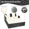 Spacious Outdoor Rattan Daybed with Upholstered Cushions and Pillows